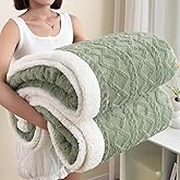 Sherpa Blanket for Bed - Fleece Soft Cozy Fuzzy Blankets Thick Warm for Winter and All Seasons (Green, Twin(60"x80"))