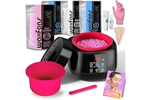 Smart Waxing Kit for Women with Temperature Control,Waxfans Digital Wax Warmer,Gentle Wax Beads for Sensitive Skin,For Brazilian, Bikini, Facial, and Body Hair Removal, at Home Waxing Kit for Women
