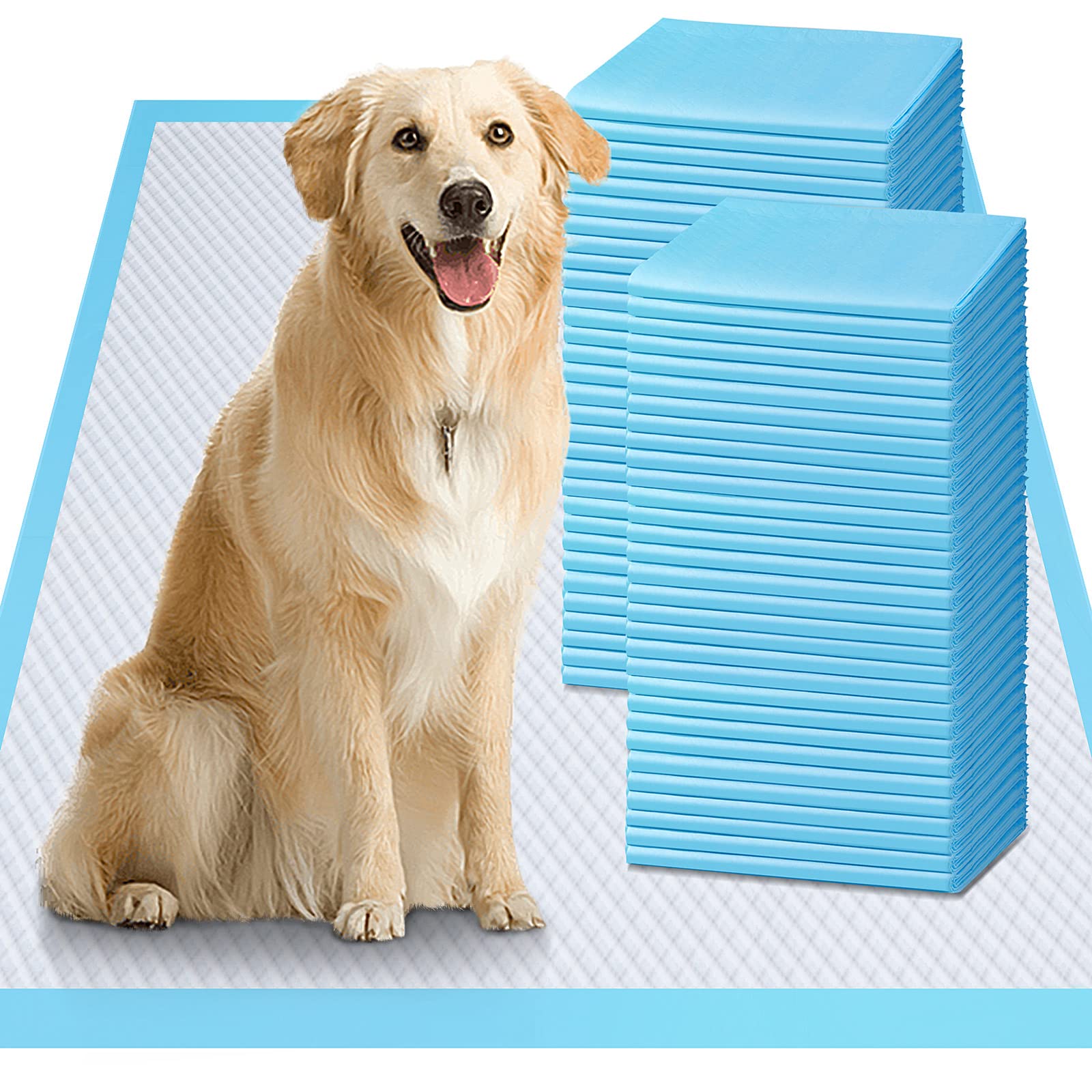 Gimars XL 6-Layer Ultra Absorbent 1200ml 48-Hour Leak-Proof Dog Pee Pads, Quick Dry Extra Large Puppy Pads for Puppy Training, Senior & Incontinent Dogs, Cats, Overnight Use, 28"x34", 50 Count
