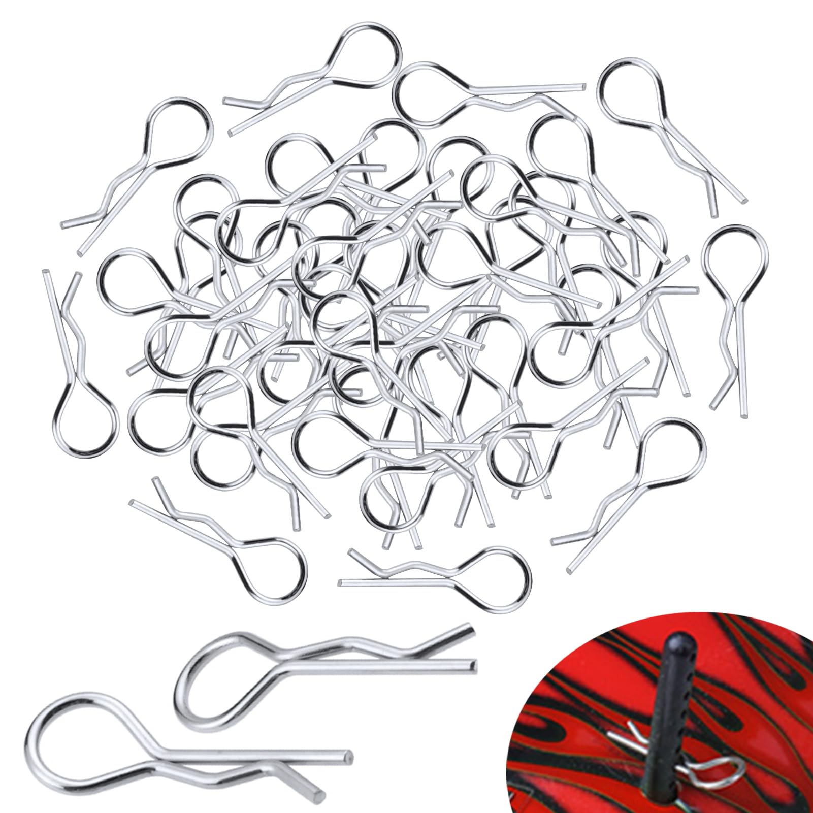 Photo 1 of 100PCS Universal RC Body Clips Pins for All 1/8 1/10 1/12 Scale Redcat HPI Himoto HSP Exceed RC Car Crawler Truck Buggy Shell Replacement Parts