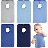 Hercicy Full Coverage Pullover Toddler Baby Bibs Terry Cloth Bibs with Snap Button for 0-4 Years Unisex Feeding Drooling