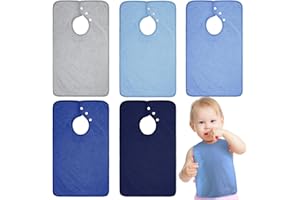 Hercicy Full Coverage Pullover Toddler Baby Bibs Terry Cloth Bibs with Snap Button for 0-4 Years Unisex Feeding Drooling