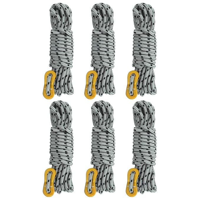 Geertop 6 Pack 5 mm Camping Guy Lines Tent Cords Lightweight Tent Rope