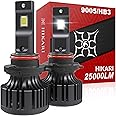 Hikari 2025 25000LM 9005 HB3 LED Bulbs, 45W Upgraded Core LED, High Lumens Kit, 6000k Cool White, IP68 Waterproof, 9145 9140 H10 Foglight,Pack of 2