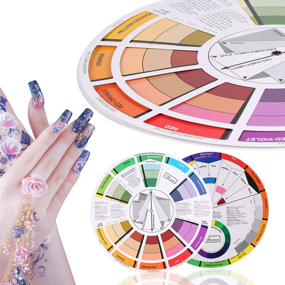 Salmue Chromatic Circle Of Colors - Color Wheel, Pocket Guide on Color Mixing, Colour Wheel Paper Card Supplies, 23.5cm