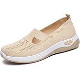 Goferlaa Women's Woven Orthopedic Breathable Soft Shoes Arch Support, Diabetes Foam Shoes Walking Anti-Skid Sports Shoes