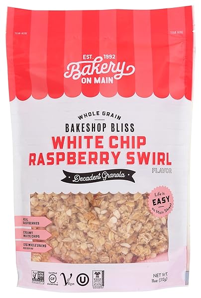 BAKERY ON MAIN DECADENT GRANOLA, WHITE CHIP RASPBERRY...