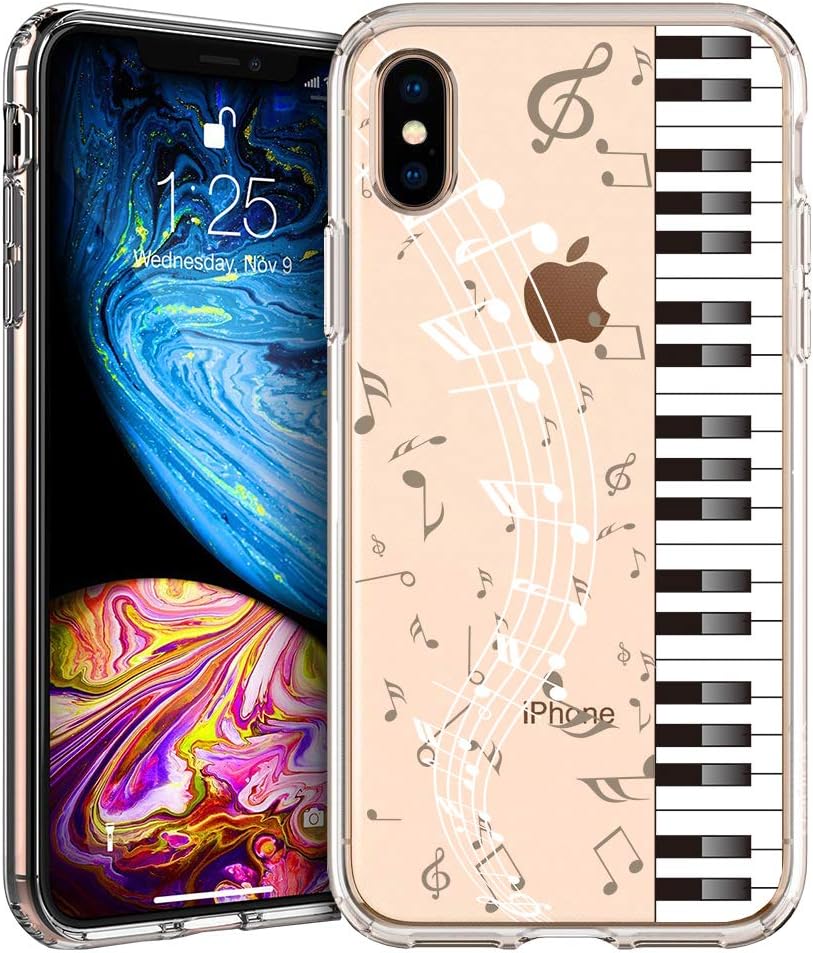 GoldSwift Clear Case with Designed for iPhone Xs and iPhone X (Piano)