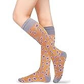 Benefeet Sox Girls Cute Floral Knee High Socks Women Novelty Colorful Kawaii Flower Patterned Long Tube Cotton Socks Gifts