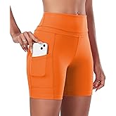 ChinFun Yoga Shorts for Women High Waist Tummy Control 4 Way Stretch Workout Running Shorts Side Pockets