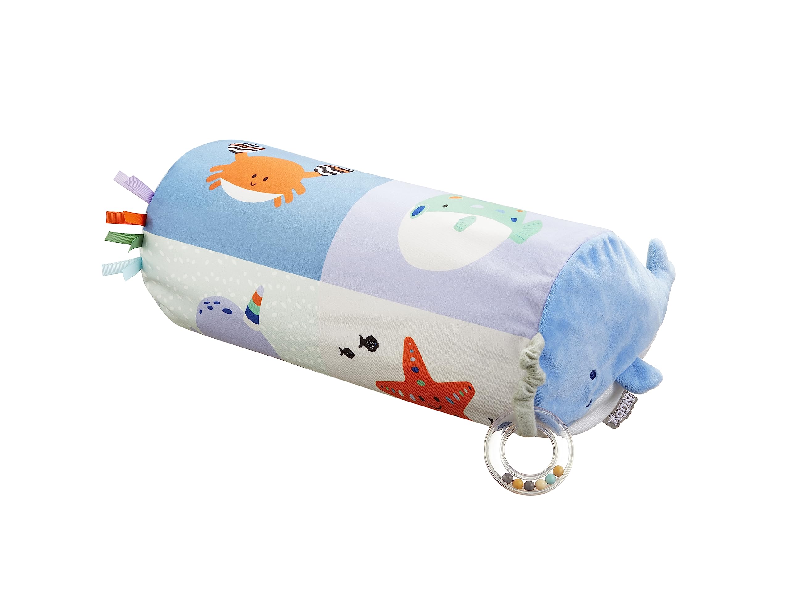 Nuby Ocean Friends Tummy Time Pillow - Early Development | Compact | Inflatable Pillow | Suitable from Birth