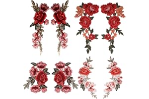 Coopay 8 Pieces Multifarious Embroidery Lace Flower Applique Sew On Patches DIY Collar Bust Dress Bag Shoes