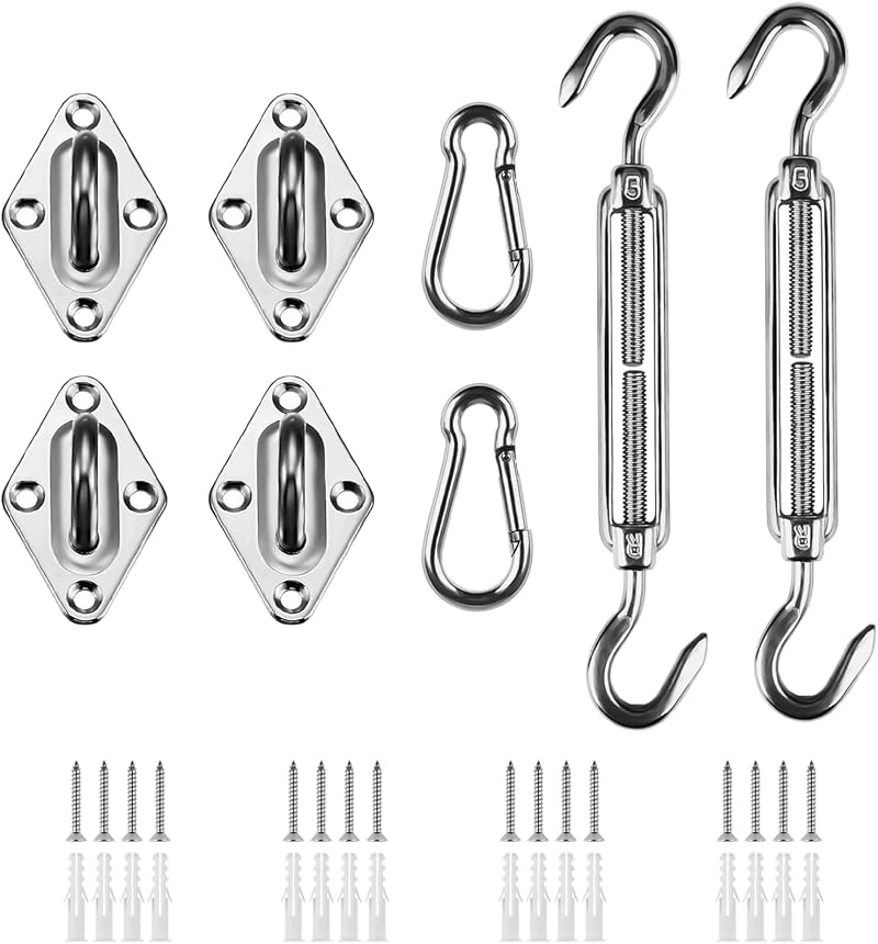 HOMPER Awning Attachment Set Heavy Duty Stainless Steel Hardware Kit M5 Set B