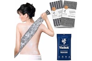 Yiclick 2 Pack Exfoliating Washcloth Towel - Body Scrubber Exfoliator, Loofah Sponge, Korean & Japanse & African Net Sponge Rag - Back Scrubber Washer for Use in Shower Bath
