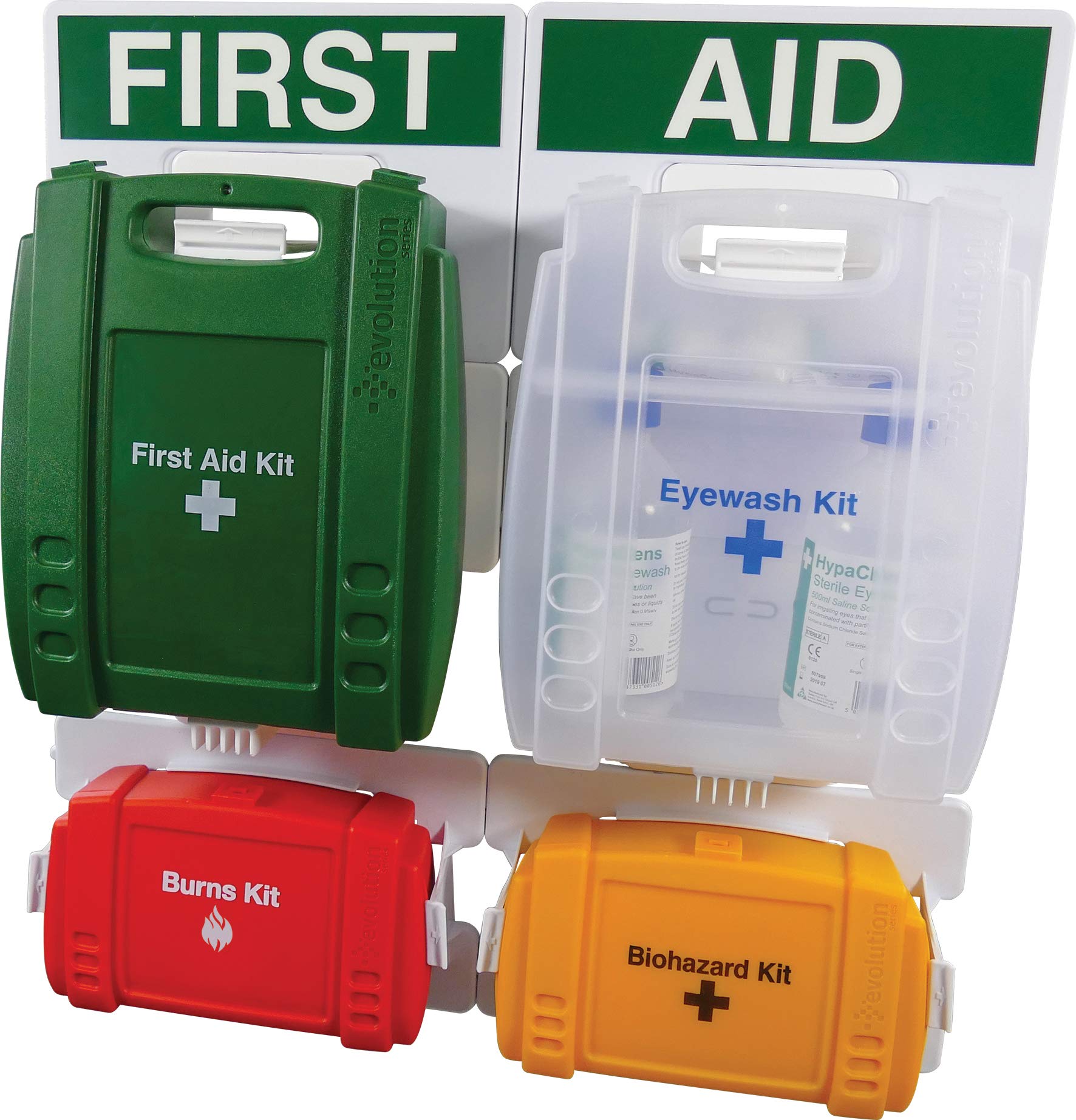 Safety First Aid Evolution Complete First Aid Point BS 8599 Compliant, Medium Fully Stocked