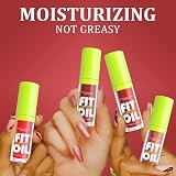 GROVL 4PCS Plumping Lip Gloss Set Tinted Glitter Moisturizing Lip Oil view 5
