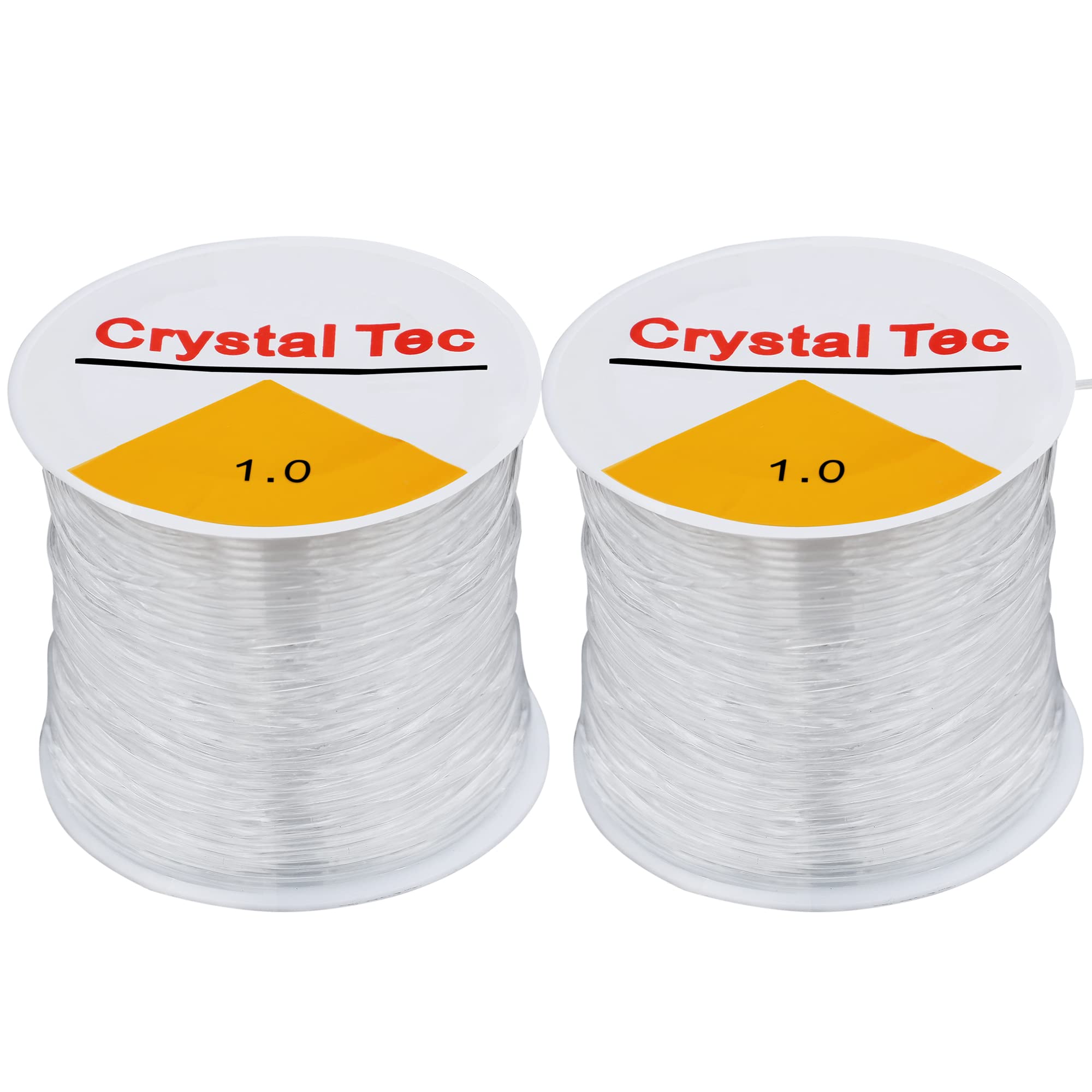 TRIXES 20M Clear Elastic Spool x2 – 1mm Strong & Stretchy Cord for Beading & DIY Jewellery Making – Thread Beads, Crystals or Clay onto this Nylon String to Create a Bracelet Necklace Anklet Ring
