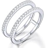 KSTYLE Moissanite Ring Enhancer Wedding Bands for Women Ring Guard for Engagement Rings, D Color VVS1 Lab Grown Moissanite Rings 925 Sterling Silver Wedding Ring Protector(V-Shape)