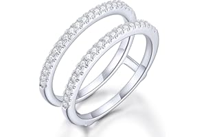KSTYLE JEWELRY KSTYLE Moissanite Ring Enhancer Wedding Bands for Women Ring Guard for Engagement Rings, D Color VVS1 Lab Created Moissanite 925 Sterling Silver Wedding Ring Protector