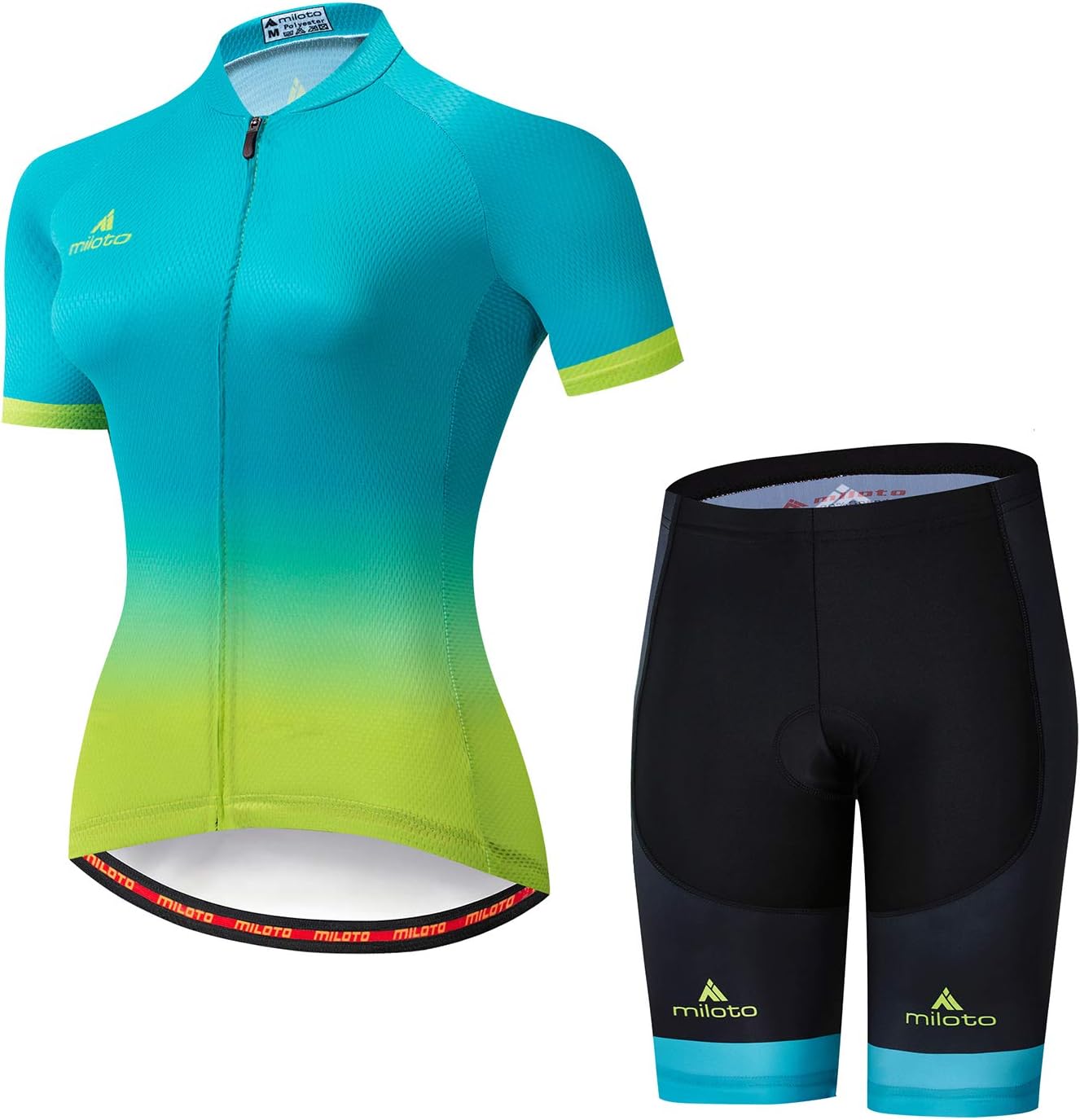 MILOTO Women's Cycling Jersey Reflective Shirt Padded Shorts Set