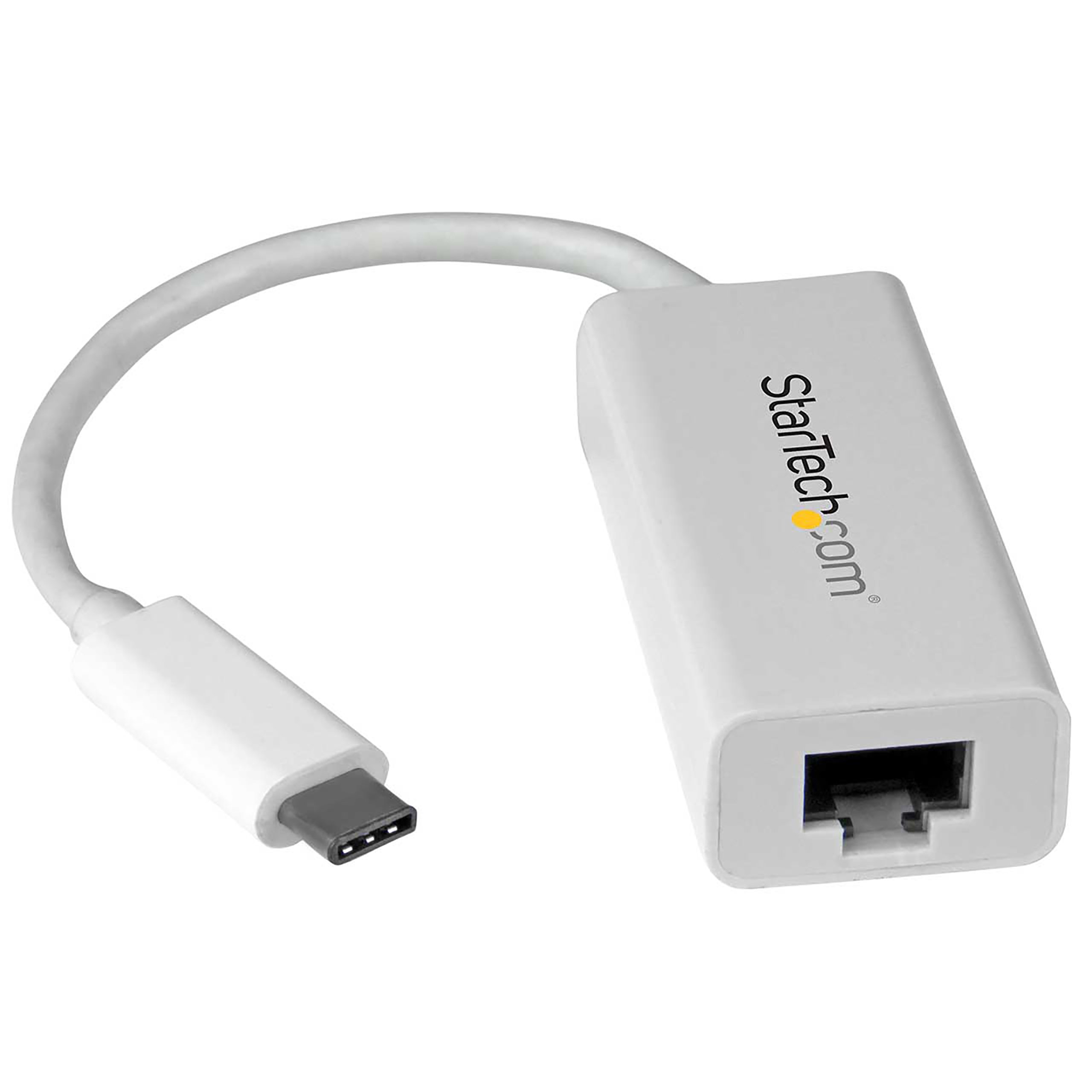 StarTech.com USB-C to Gigabit Ethernet Adapter - White - Thunderbolt 3 Compatible - Windows & Mac - RJ45 LAN Network Converter (US1GC30W)
