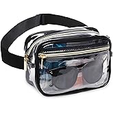 Clear Fanny Pack Stadium Approved，Bunnychill Clear Belt Bag Cross Body Bag for Women Men Transparent Waist Bag Crossbody Purse with Adjustable Belt for Sports, Beach, Events, Concerts, Festivals
