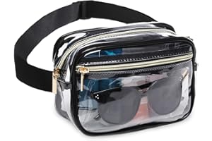 Clear Fanny Pack Stadium Approved，Bunnychill Clear Belt Bag Cross Body Bag for Women Men Transparent Waist Bag Crossbody Purse with Adjustable Belt for Sports, Beach, Events, Concerts, Festivals