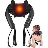 MASGRE Shiatsu Back and Neck Massager, Cordless Shoulder Massager with Heat, Electric Deep Tissue 3D Kneading Massage Pillow for Shoulder, Leg, Body Muscle Pain Relief, Gifts for Men Women