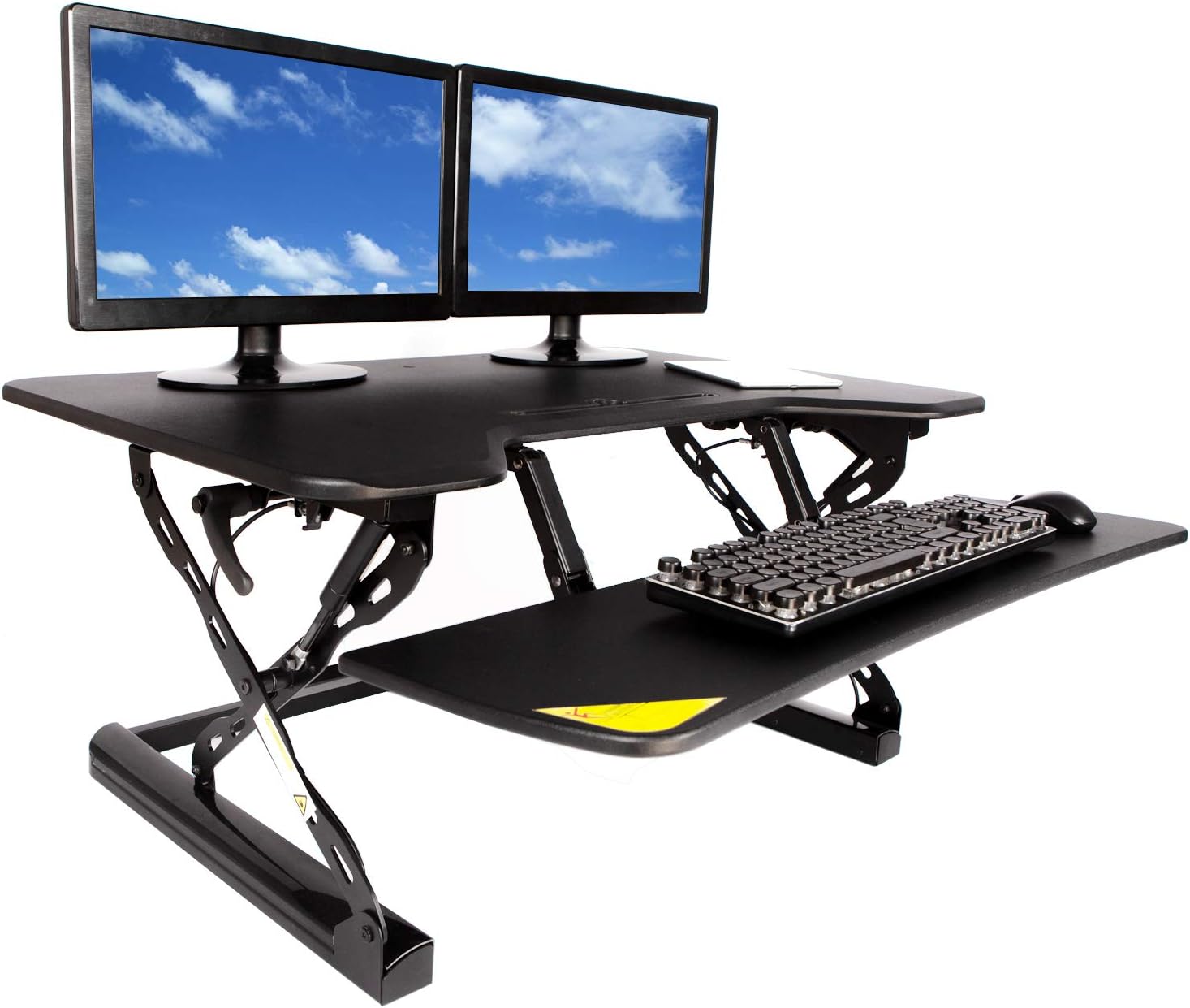 Odesk OD8001 Standing Desk - 36" Wide Platform Height Adjustable Stand up Desk Computer Riser with Removable Keyboard Tray