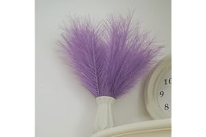 Vokenforu Faux Pampas Grass, 6 Stems Small Short Fluffy Artificial Pampas, 18'' Fluffy No-Shedding Fake Pampas Plants, Boho D