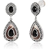 Wrangler Western TearDrop Dangle Earrings for Women Country Statement Genuine Horsehair Turquoise Vintage Cowgirl Cowboy Jewelry