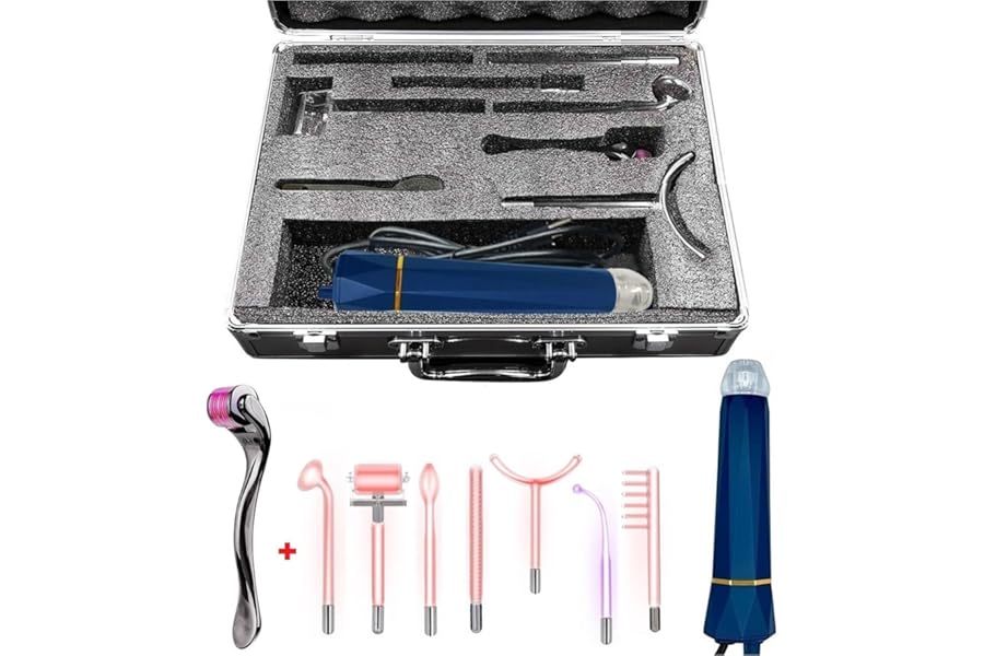 Lift Wand Professional High Frequency Facial Wand Machine Includes 7 Electrodes, and Aluminum Case, Anti Aging Device, Diminish Wrinkles, Scars, Dark Circles, Breakthrough Device for Beauty