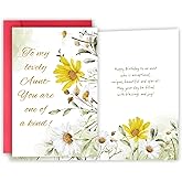 FSSDAS Happy Birthday Card for Aunt, Birthday Card Gifts for Aunt from Niece, Nephew, Family, You’re One of Kind.