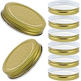 MHFOOU Bee Feeder Lids for Mason Jar- 8pcs Metal Bee Feeders Entrance Beehive Lid- Beehive Waterer for Beehive Water or Sugar Syrup Feeding Equipment