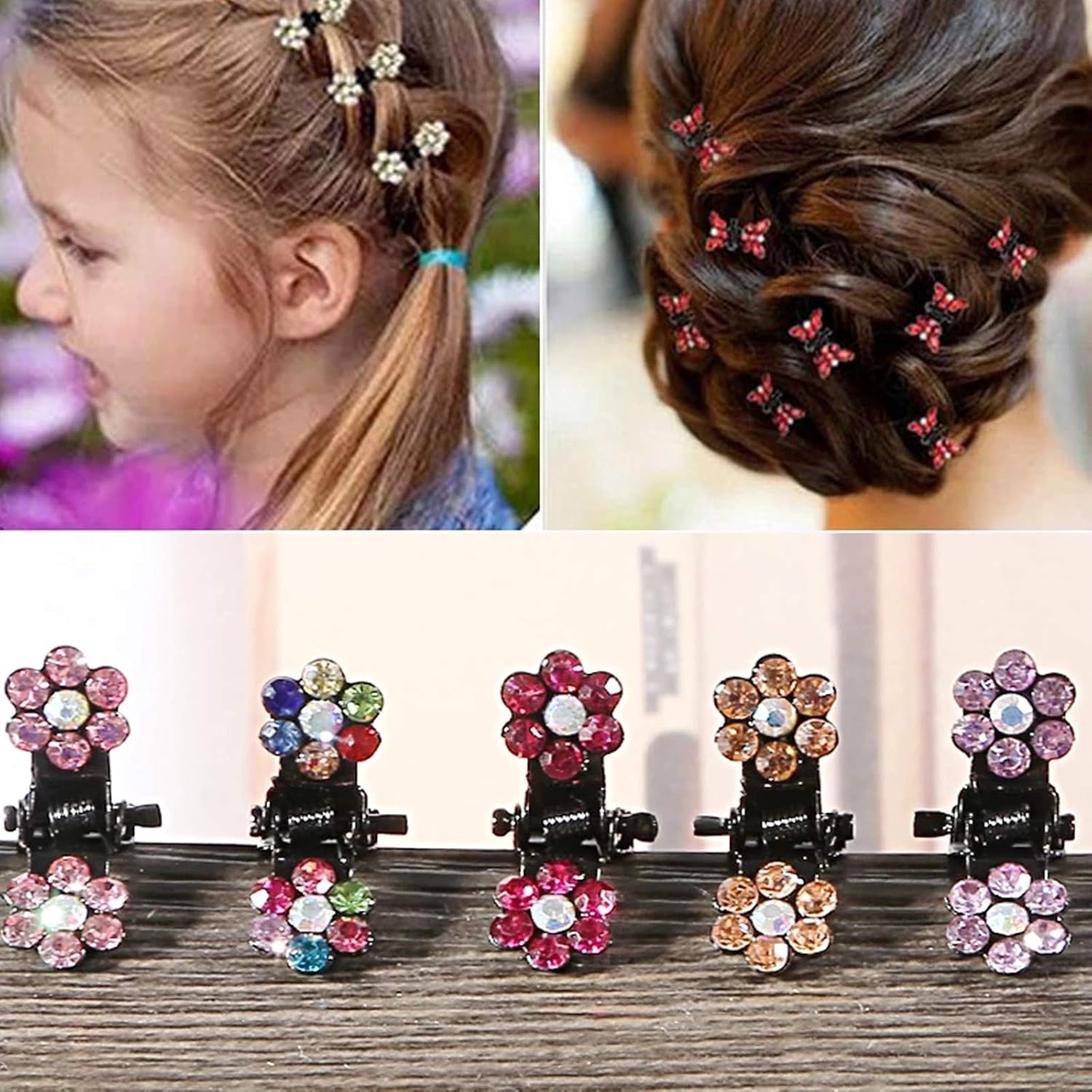 DWE Hair Pins,15pcs Hair Bangs Mini Small Hair Claw Clip Hair Pin Flower Accessories for Women Girls Little Girl (2A) - Image 3