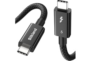 Silkland [Intel Certified] 80Gbps Thunderbolt 5 Cable Prime Braided, up to 120Gbps Bandwidth for Dual 8K/6K, 240W, Compatible
