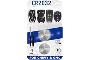 UUAM Key Fob Replacement Batteries for Chevy & GMC (Silverado Equinox Malibu Traverse Cruze Sierra Acadia Terrain Colorado Impala Trax Camaro Tahoe Yukon Trailblazer) Remote Key (Check Fit Guide) (2 Packs)