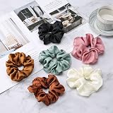Lolalet Satin Scrunchies 6 Pack Soft Hair Ties for All Hair Types Style B view 7