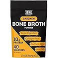 Premium Chicken Bone Broth Powder, 10 servings, 100% Made & Sourced in USA, 10g protein for only 40 calories per serving, Non-GMO, Collagen & Nutrient Rich