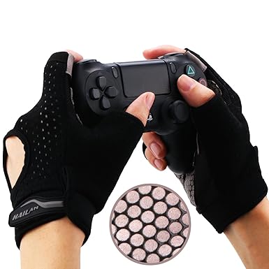 YoRHa Gaming Handschuhe Silikongriff Anti-Rutsch Anti-Schweiß Stoma Atmungsaktiv Design Perfekt bequeme Passform.Perfekt zum 