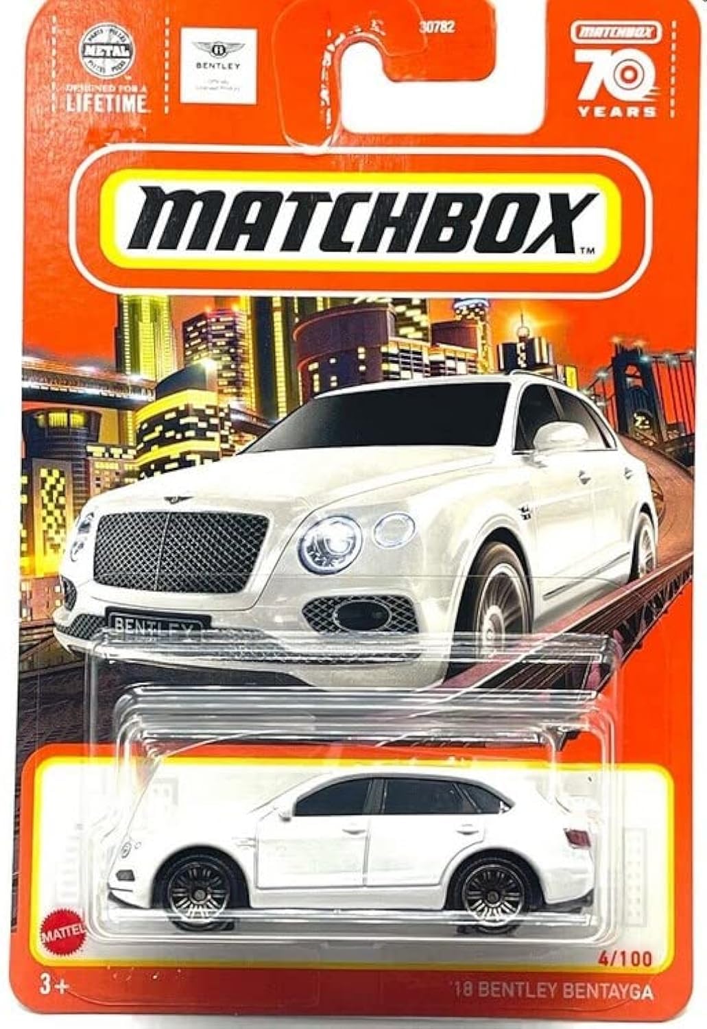 Matchbox 1:64 Scale White Bentley Bentayga Car Diecast Vehicle