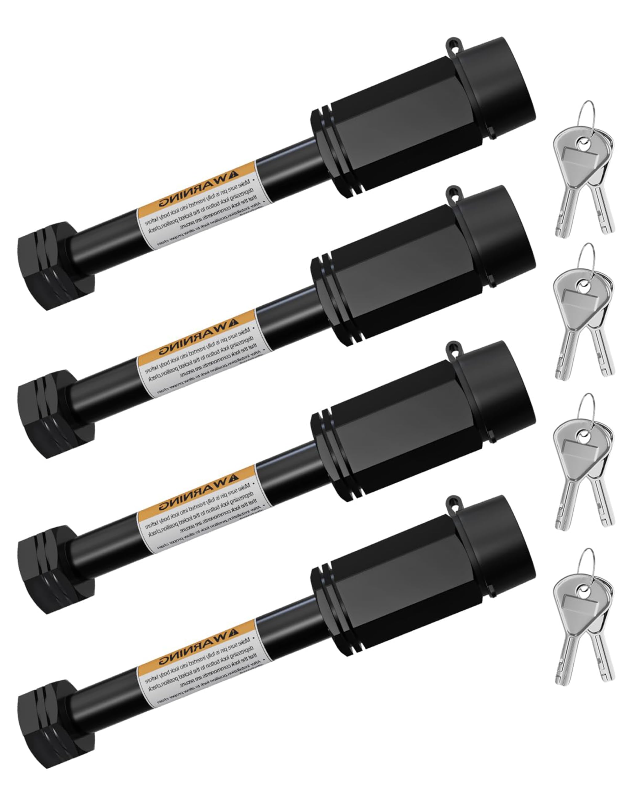 Photo 1 of DEEAGLE Hitch Lock, 5/8” Dia Locking Hitch Pin, Fits 2.5” and 2”Receiver, Class III IV V Hitches, Anti-Theft Hitch Pin Lock with Dust, Weather Resistant Rubber Cap, 4 Pack, Black