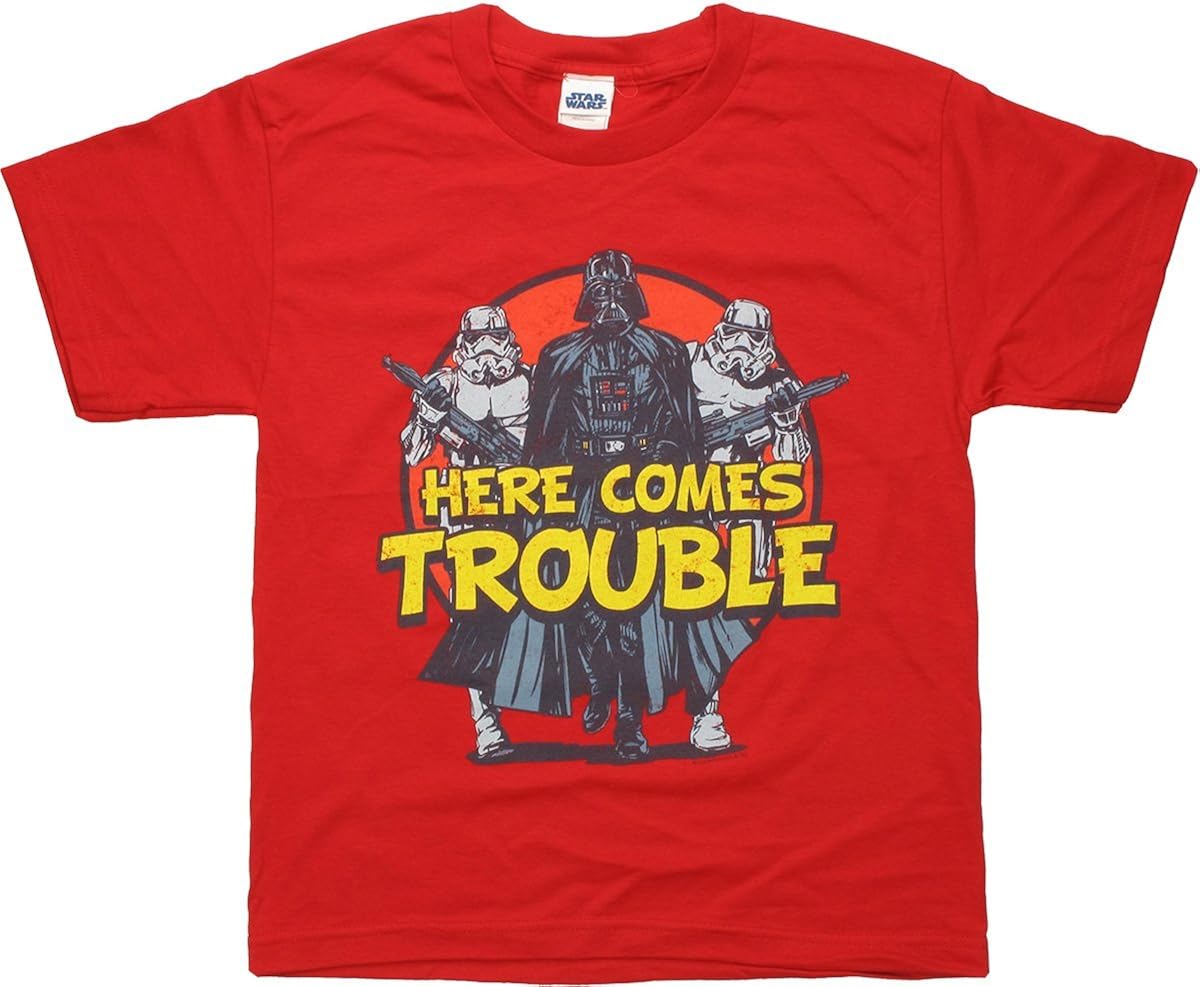 Buy Star Wars Here Comes Trouble Youth T Shirt X Large Red At Amazon In