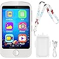 Smart Phone for Kids Toys, Touchscreen Toy Phone for Girls Boys, Kids Phone with Games Interactive Learning Toys for 3 4 5 6 7 8 9 10 Year Old Christmas Birthday Gifts White