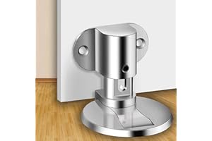 GDFOX Invisible Magnetic Door Stopper,Adjustable Door Stopper, Magnetic Door Stopper for Bedroom,Living Room,Bathroom,Magnetic Door Stops,no Need to Drill Doorstop(Silver)-1PACK