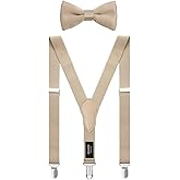 CEAJOO Men's Boys' Suspenders and Bow Tie Set Adjustable