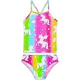 Bathing Suit for Girls 2 Piece Sleeveless Swimsuit Camisole Swimwear with Briefs UPF 50+ Sun Protection