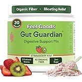 Feel Goods Gut Guardian, Digestive Health Powder Drink Mix - Probiotic Fiber Powder with Prebiotics & L Glutamine for Gut Health, Bloating Relief & Digestion Support - Zero Sugar & Organic Flavor