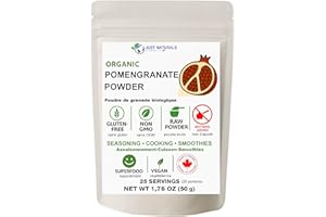 Organic Pomegranate Powder,| Raw & Pure | Gently Dehydrated | No Added Sugar, No Preservatives, No Sulphites, No Maltodextrin