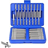 BOXIFY Impact Driver Bit Set 50 pcs Magnetic CRV Steel 1/4'' Hex-Shank Phillips Slotted Hex Torx Star Tamperproof Pozi Square Spanner Torque Tri-Wing Clutch Spline Bits Set with Magnetic Bit Holder